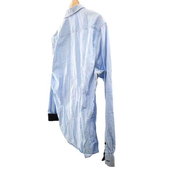 H&M XL Men Button down Collar Slim Fit Oxford Long-sleeve Light Dress Shirt - Picture 6 of 9